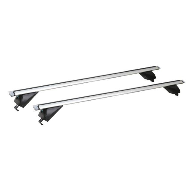 Robuster Aluminium-Dachträger für maximale Belastung von 90 kg. AERO-Dachträger für integrierte Dachreling, TÜV/GS